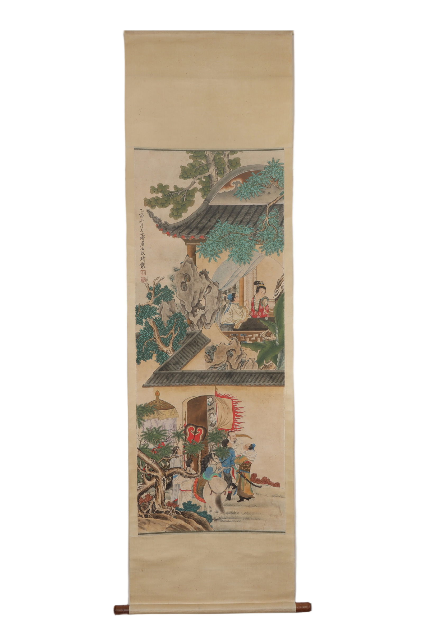 CHINESE FIGURE PAINTING AND CALLIGRAPHY BY GAI QI(1773-1828) (1 of 10)