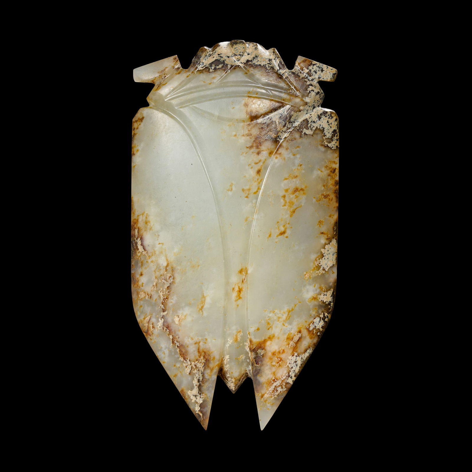 5TH CENTURY BC - 3RD CENTURY BC WARRING STATES PERIOD HETIAN JADE INSCRIPTION CICADA (1 of 11)