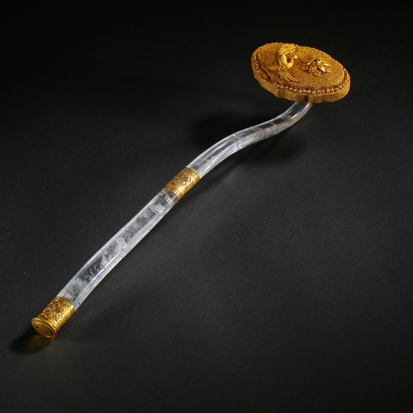 Chinese Tang Dynasty pure gold crystal Ruyi ornaments (1 of 10)