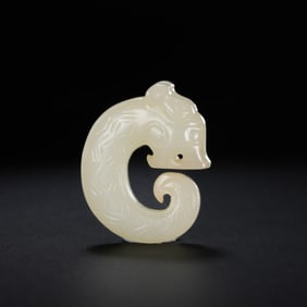 Chinese Hetian white jade dragon from the Western Zhou Dynasty
