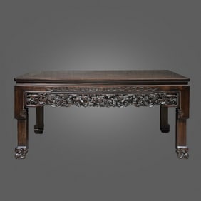 Chinese Qing Dynasty Huanghuali Wood Carved Long Table