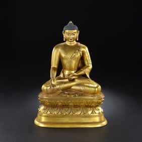 Gilt-bronze Buddha statue from the Ming Dynasty of China