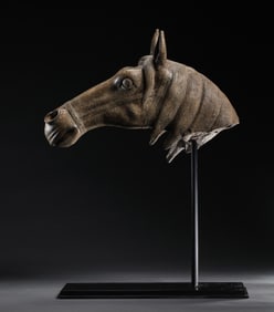 Chinese Tang Dynasty bluestone horse head