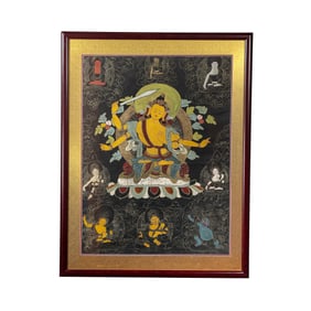 Chinese Qing Dynasty Buddhist painted thangka
