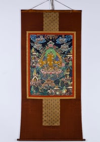 Chinese Qing Dynasty Buddhist painted thangka