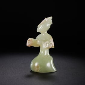 Chinese Han Dynasty jade kneeling figure