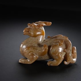 Chinese Han Dynasty jade phoenix beast