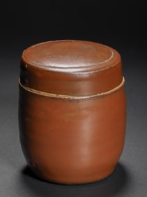 Chinese Northern Song Dynasty Yaozhou ware red-glazed lidded jar