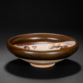 Chinese Tang Dynasty Yaozhou ware black-glazed dotted bowl