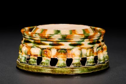 Chinese Tang Dynasty three-color Biyong inkstone