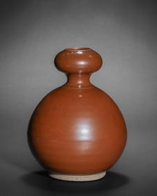 Chinese Northern Song Dynasty Yaozhou ware red glaze gourd bottle