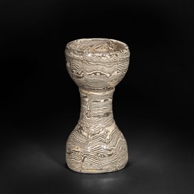 Chinese Tang Dynasty black glaze twisted glaze drum