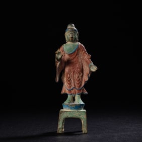 Bronze painted Buddha standing statue, Northern Wei Dynasty, China
