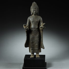 West Asia bronze Buddha standing statue