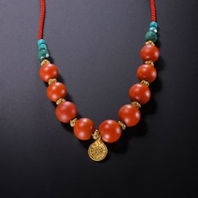 Chinese Tang Dynasty south red pure gold collar