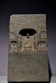 Bluestone painted Buddha column, Northern Wei Dynasty, China