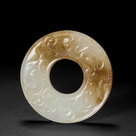 Chinese Han Dynasty white jade bi