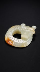 Chinese Western Zhou Dynasty White jade red dragon