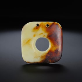 Chinese Hongshan period Hongshan culture jade square bi