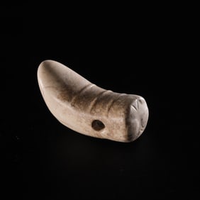 Chinese Neolithic period Hongshan culture chicken bone white jade silkworm