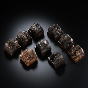 A set of Chinese Qing Dynasty Shoushan stone seals