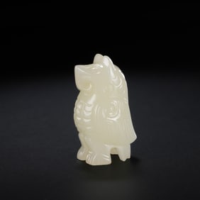 Chinese Western Zhou Dynasty Hetian White Jade Owl
