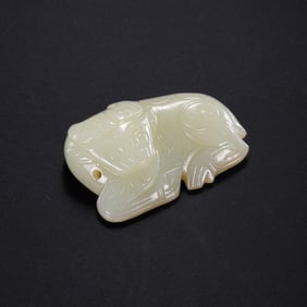 hetian White jade lying cattle during the Western Zhou Dynasty of China