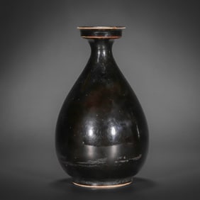 Dingyao black glaze pan mouth pot, Northern Song Dynasty of China