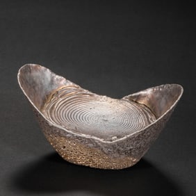 Chinese Qing Dynasty sterling silver ingot