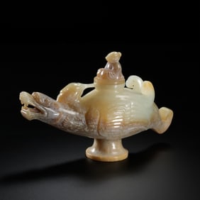 Chinese Han Dynasty Jade Dragon Water Jar