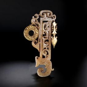 Chinese Han Dynasty Gilded Jade