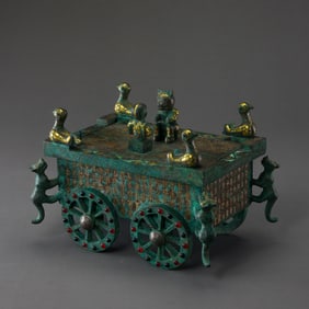 Chinese Warring States Period Gold and Silver Chariot
