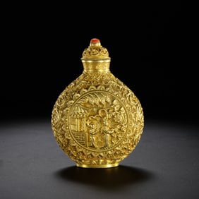 Pure gold snuff bottle, Qianlong period, Qing Dynasty, China