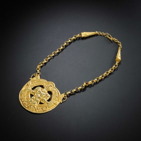 Ancient Persian culture pure gold necklace