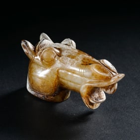 Chinese Han Dynasty Jade Horse Head