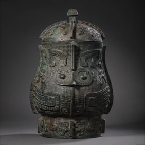 Bronze jar with animal-face pattern from the Shang and Zhou dynasties, China