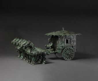 Bronze horse-drawn chariot from the Warring States Period of China