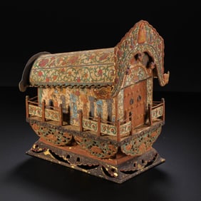 Chinese Liao Dynasty Painted Relic Coffin