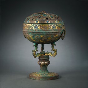 Chinese Warring States Period Inlaid Gold and Silver Incense Burner