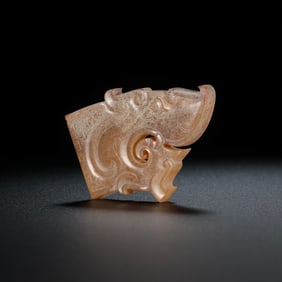 Chinese Han Dynasty Jade Dragon Head
