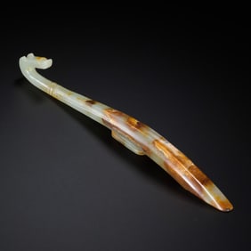 Chinese Han Dynasty Jade Dragon Belt Hook