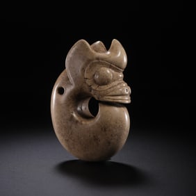 Chinese Neolithic Hongshan Culture Chicken Bone White Jade Pig Dragon