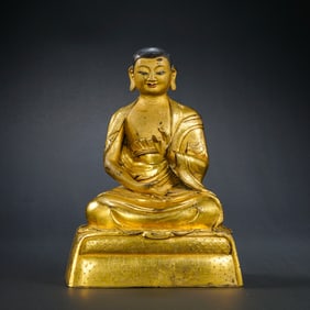 Chinese Ming Dynasty Gilded Bronze Seated Buddha