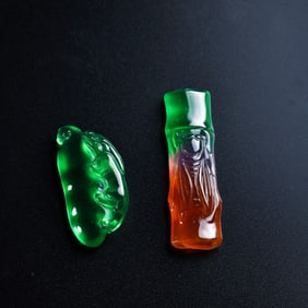 A set of jadeite pendants from the Qing Dynasty, China