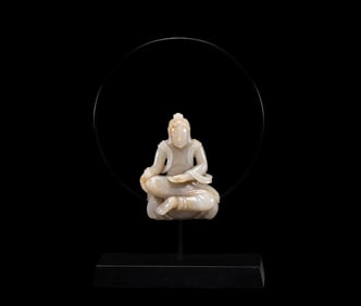Chinese Liao Dynasty Hetian Jade Buddha Seated Statue