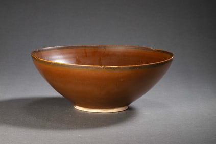 Chinese Northern Song Dynasty Ding kiln red glaze flower mouth bowl