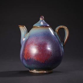 Chinese Northern Song Dynasty Jun kiln sky blue glaze hanging red pot