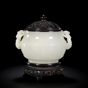 Chinese Hetian Jade Furnace, Qing Dynasty