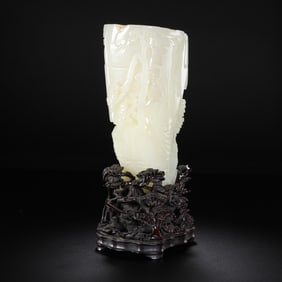 Chinese Qing Dynasty Hetian Jade Cup