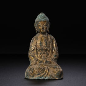 Chinese Liao Dynasty Gilt Bronze Seated Buddha
